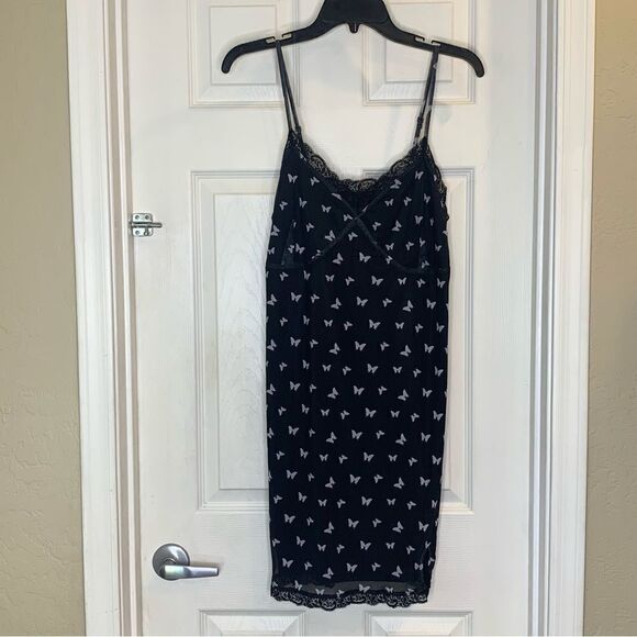 Wild Fable Black Butterfly Slip Dress Size Large - Picture 1 of 11
